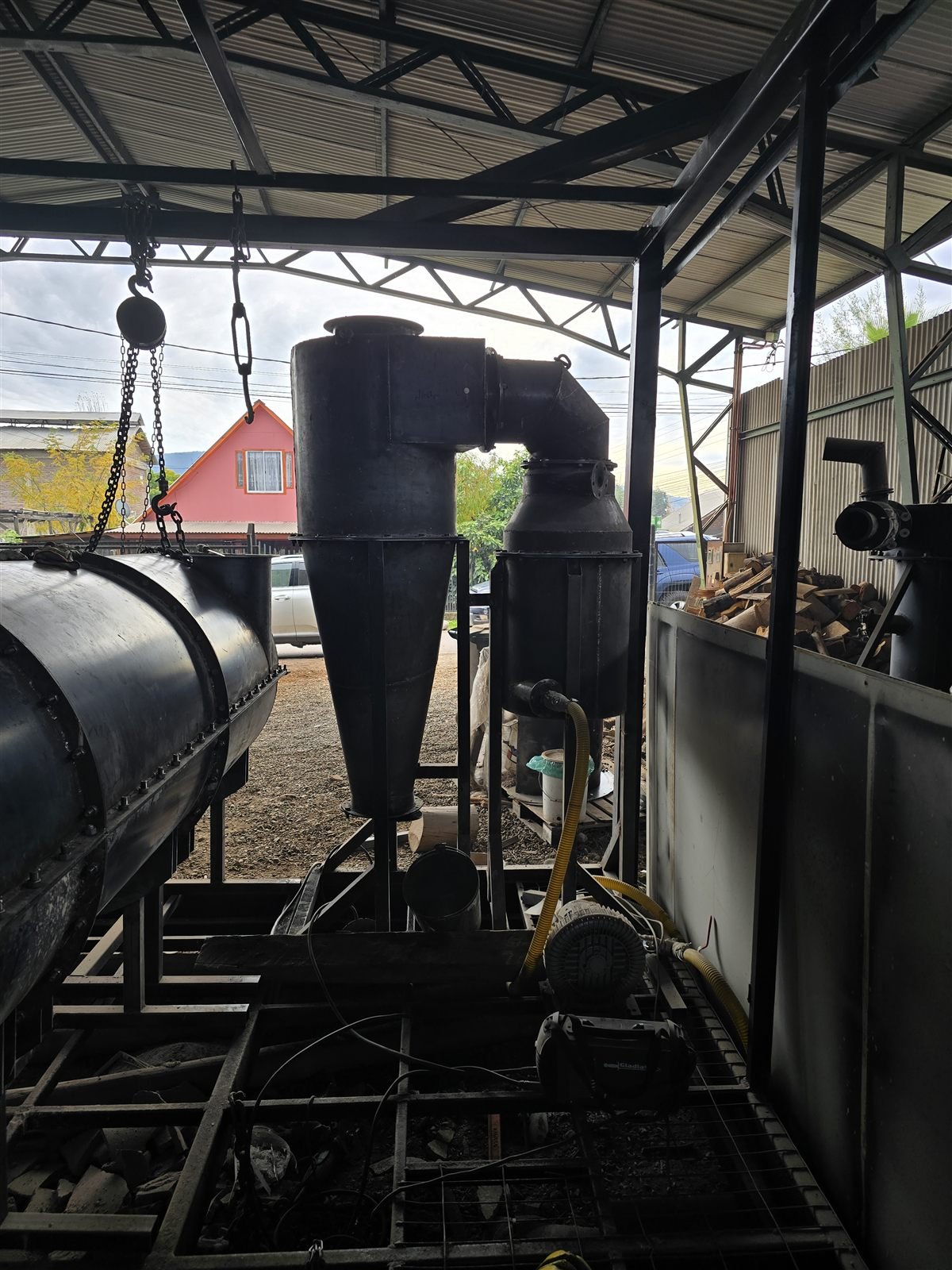 Ciclón y secador de tambor de la planta